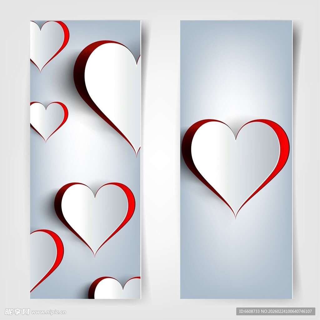 爱心图案横幅设计