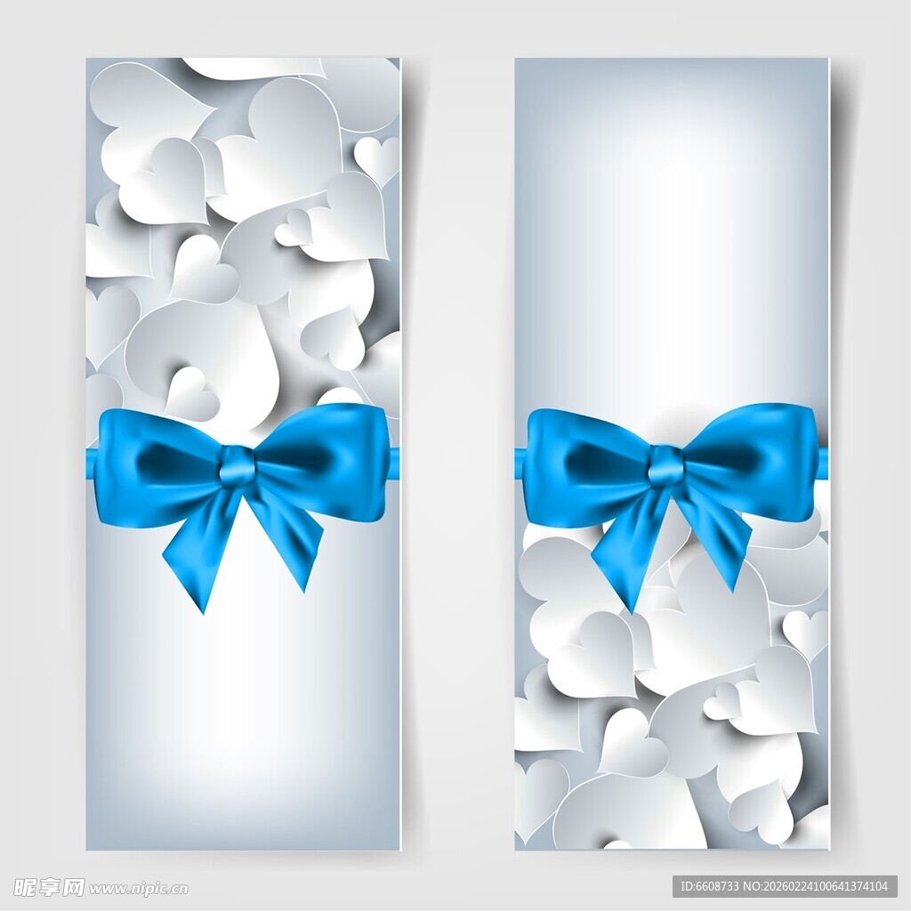 蝴蝶结花瓣装饰横幅设计