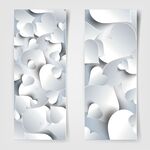 立体灰白几何图案横幅