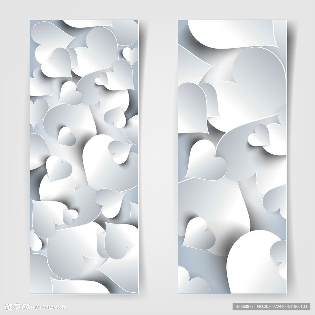 立体灰白几何图案横幅