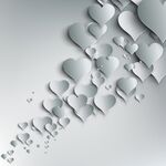 纸艺爱心飘飞的梦幻场景