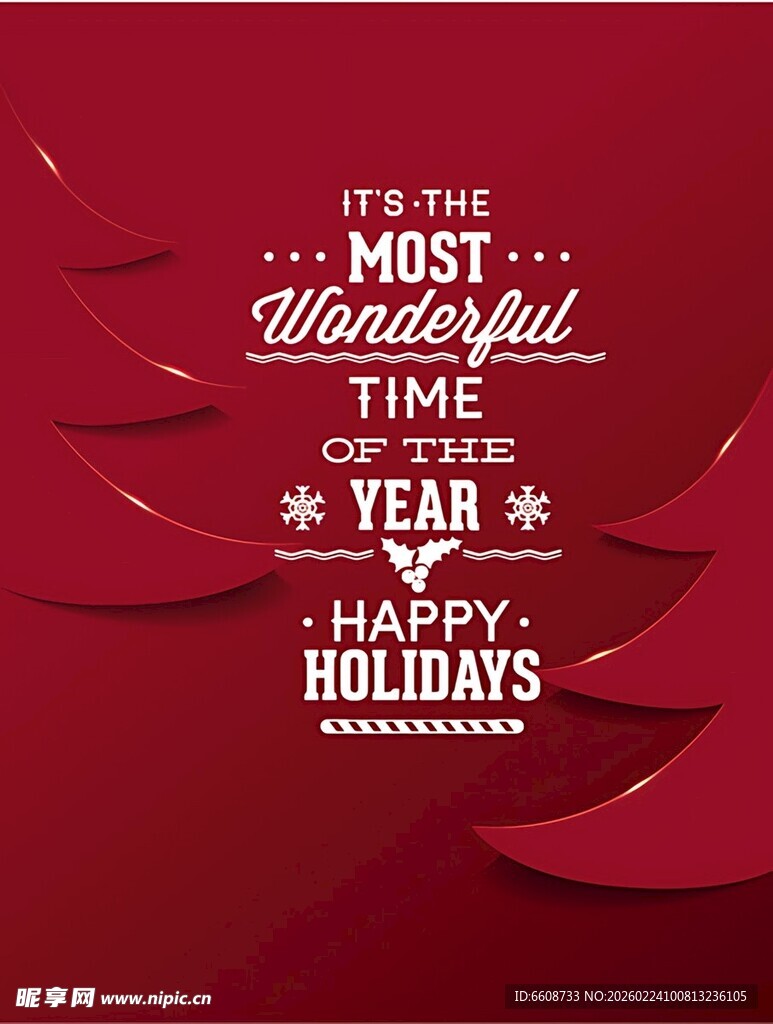 红色圣诞节日贺卡背景