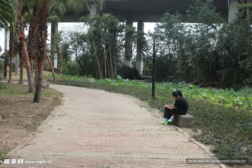 小径上独坐的人