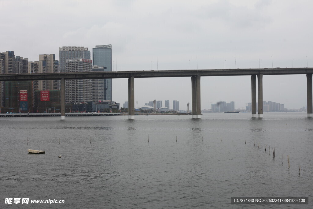 城市江景中的高架桥