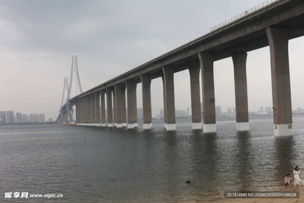 跨海大桥横跨水面景观