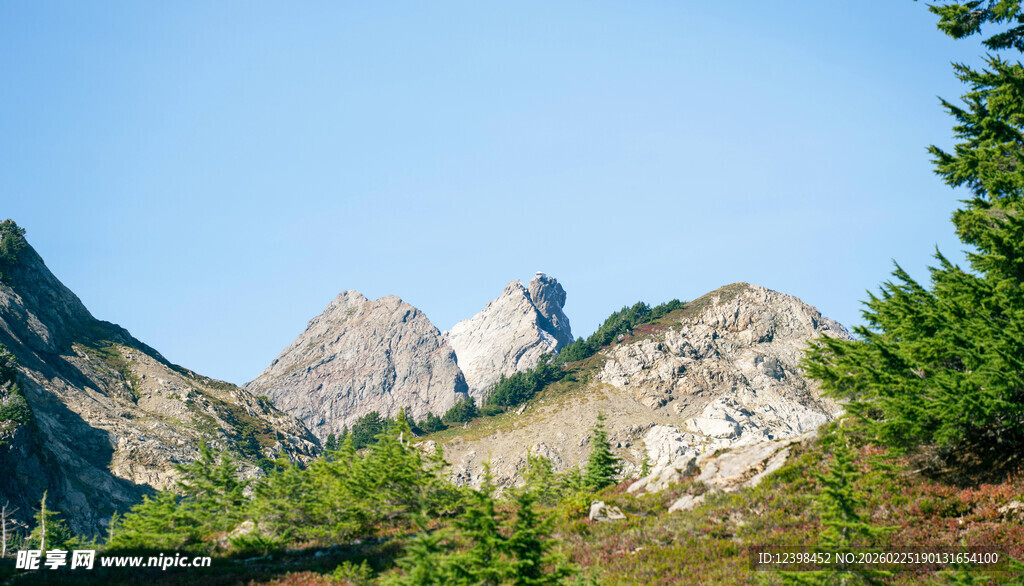 壮丽山景与葱郁植被