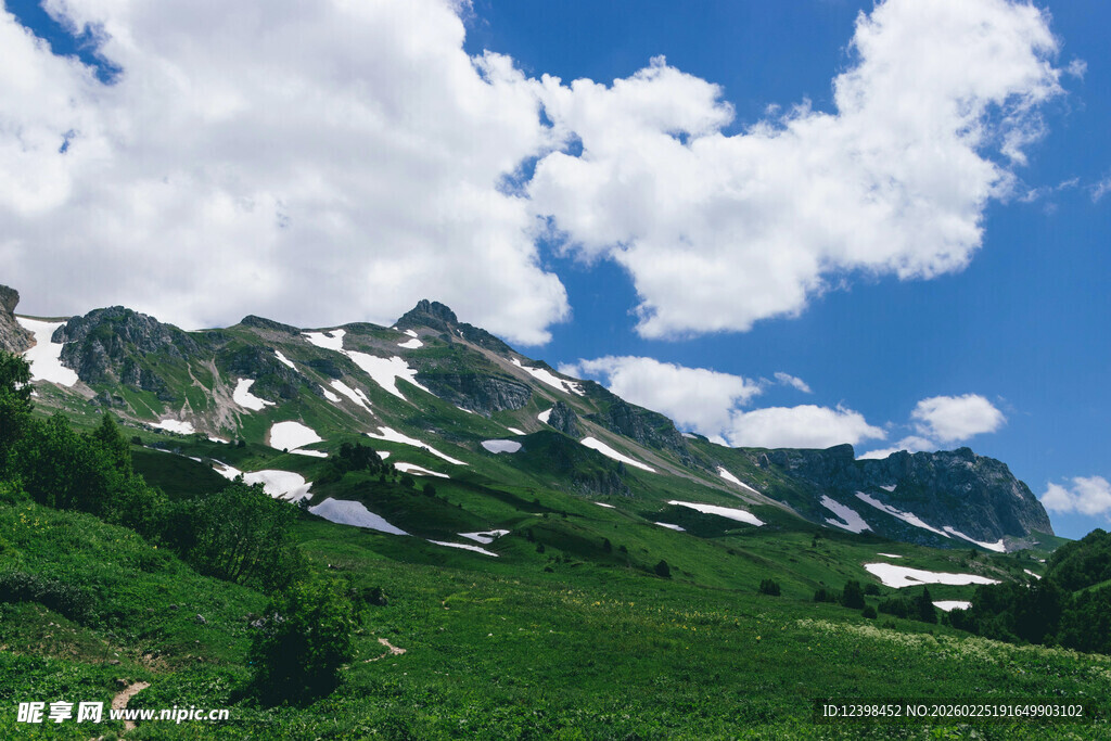 高山绿野间的壮丽风光