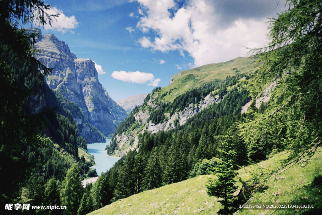 阿尔卑斯山美丽山谷风光