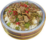 小炒鸡杂木桶饭