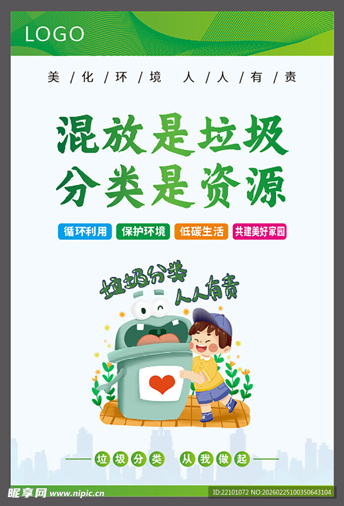 儿童参与垃圾分类宣传图
