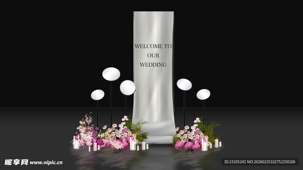 镜面迎宾区小景装饰效果图