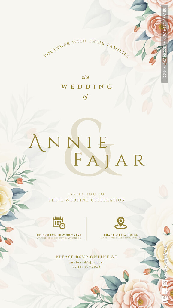 花卉婚礼请柬设计