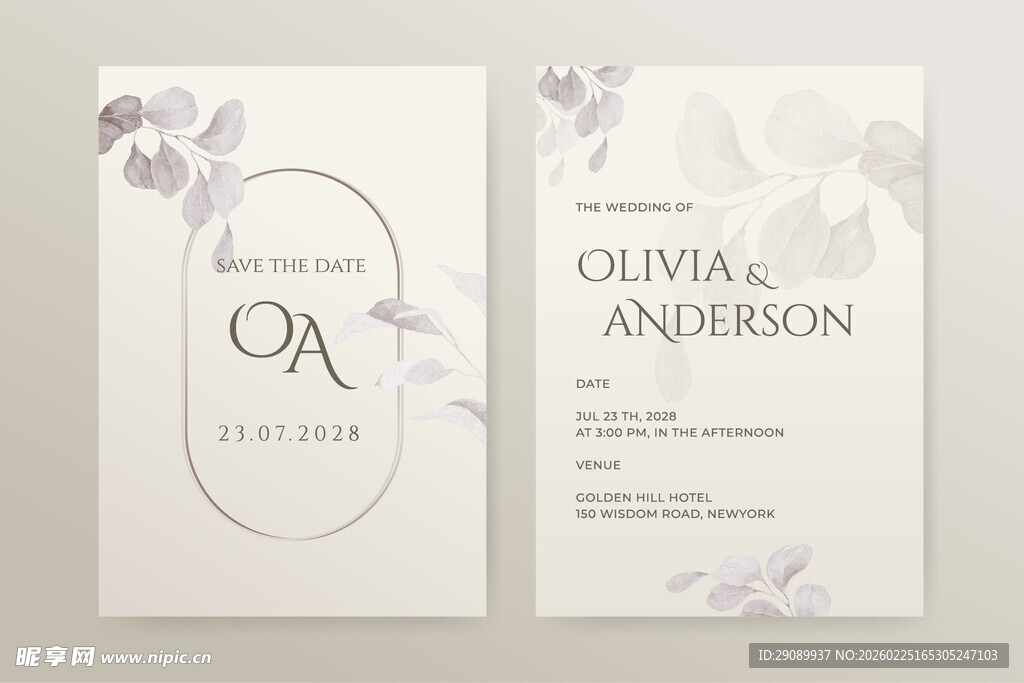 优雅婚礼请柬设计