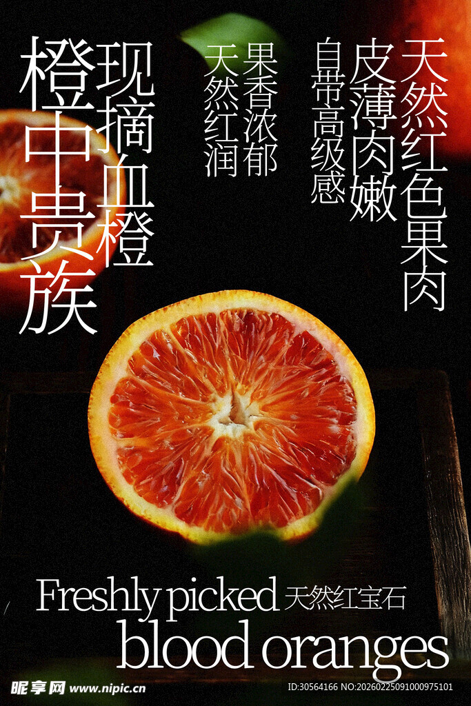 新鲜血橙水果海报