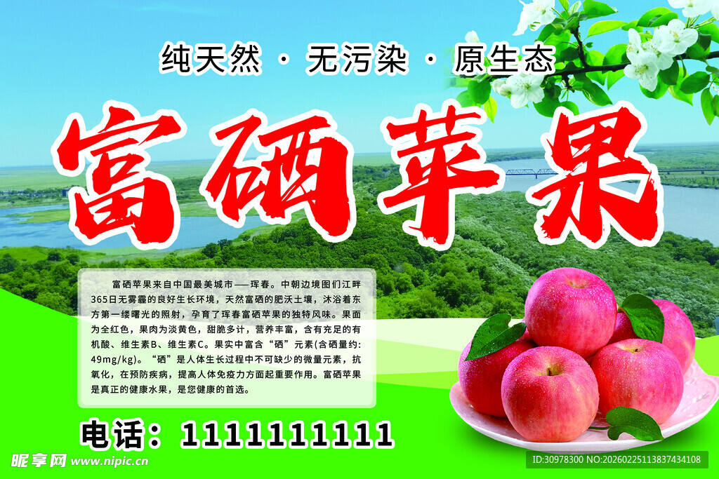 富硒苹果宣传海报