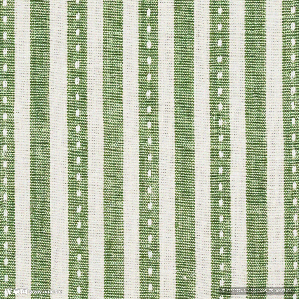 绿色条纹带圆点织物图案