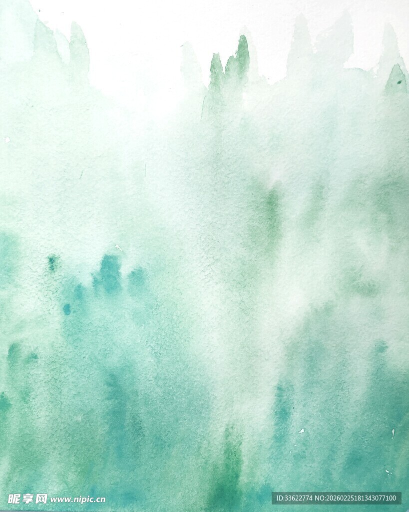 淡绿色梦幻水彩背景图