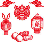 喜庆中式传统元素组合