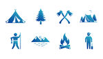 户外露营图标
