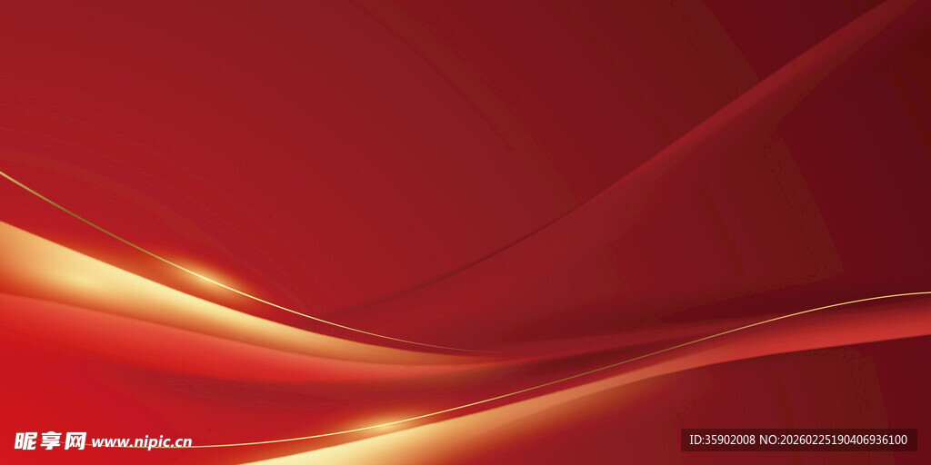 红色动感线条抽象背景图