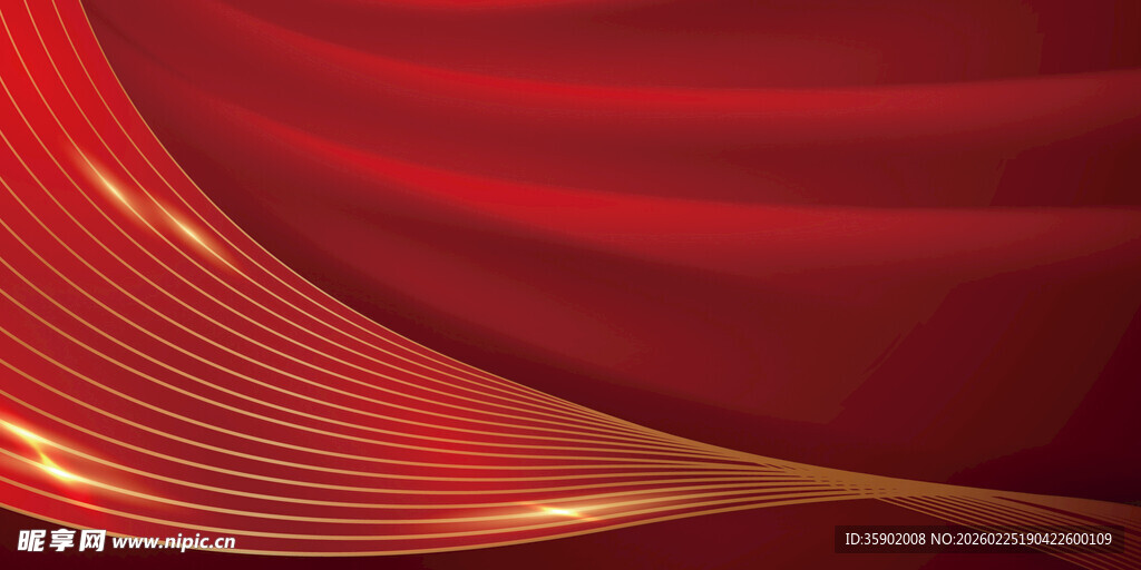 红色动感线条背景图