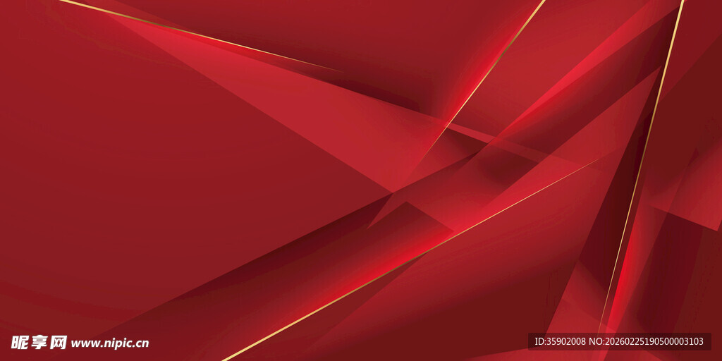 红色几何线条抽象背景图