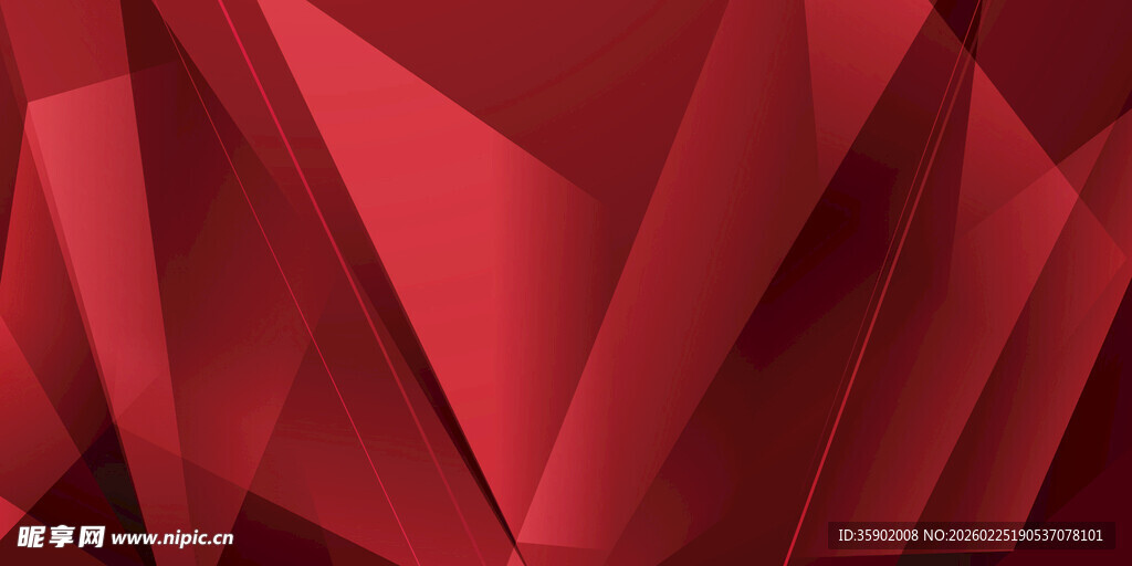 红色几何多边形抽象背景