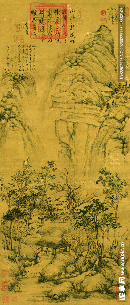 明沈周古代山水风景图