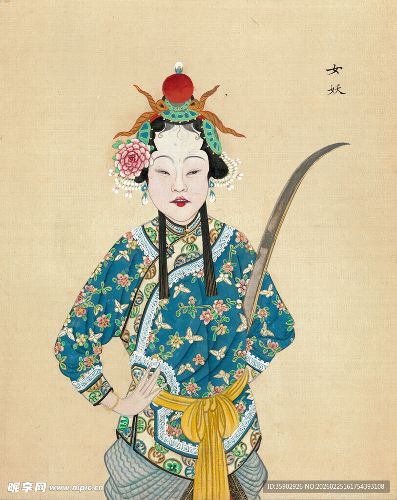 古典扮相持剑女子形象