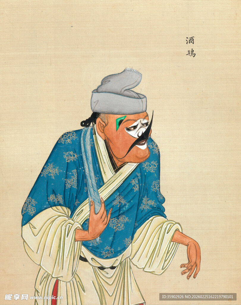京剧人物扮相神情生动