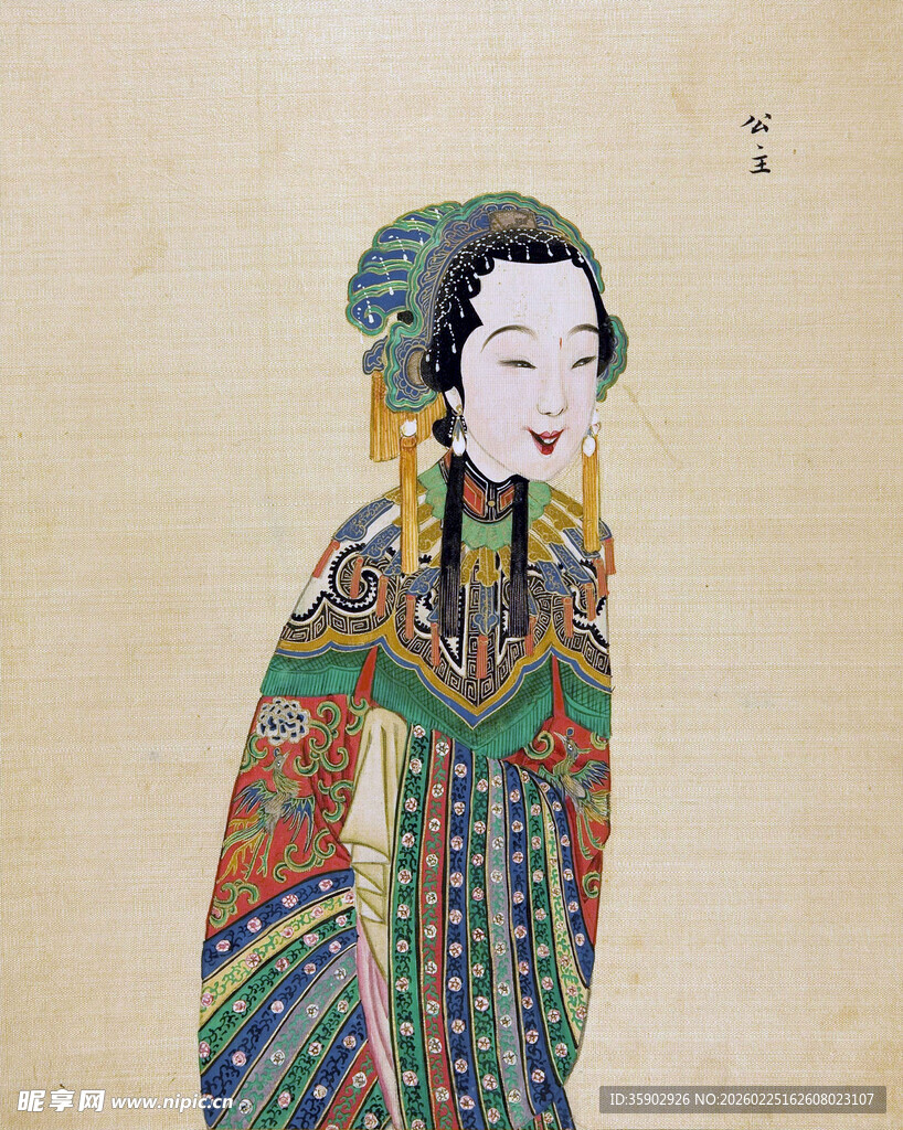 古典华服女子画像