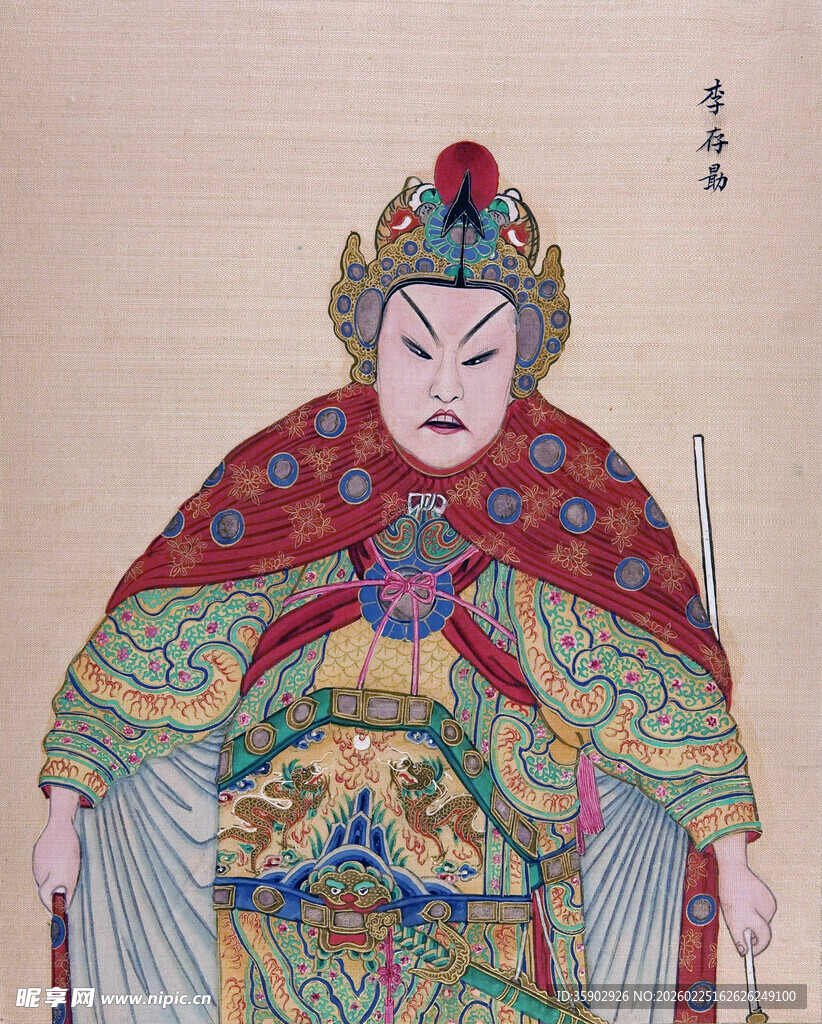 古代华丽服饰的戏曲人物像