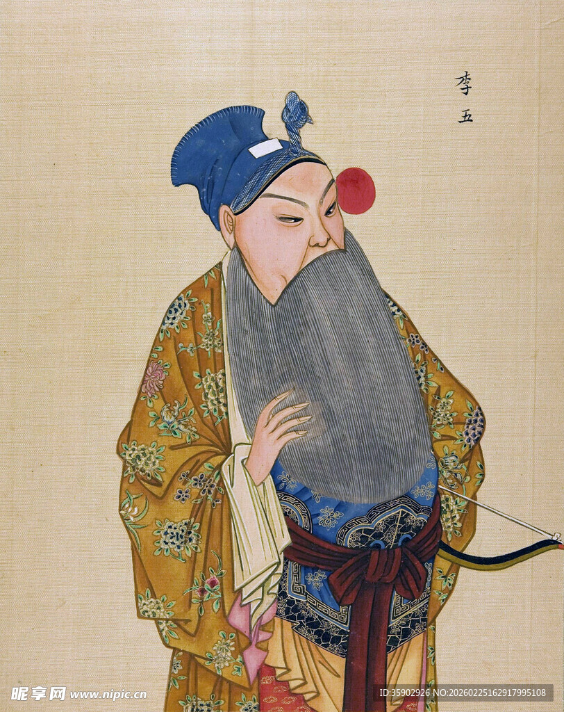 古代扮相老者人物画像