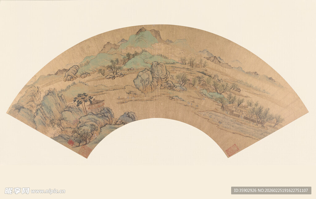古代山水扇面画