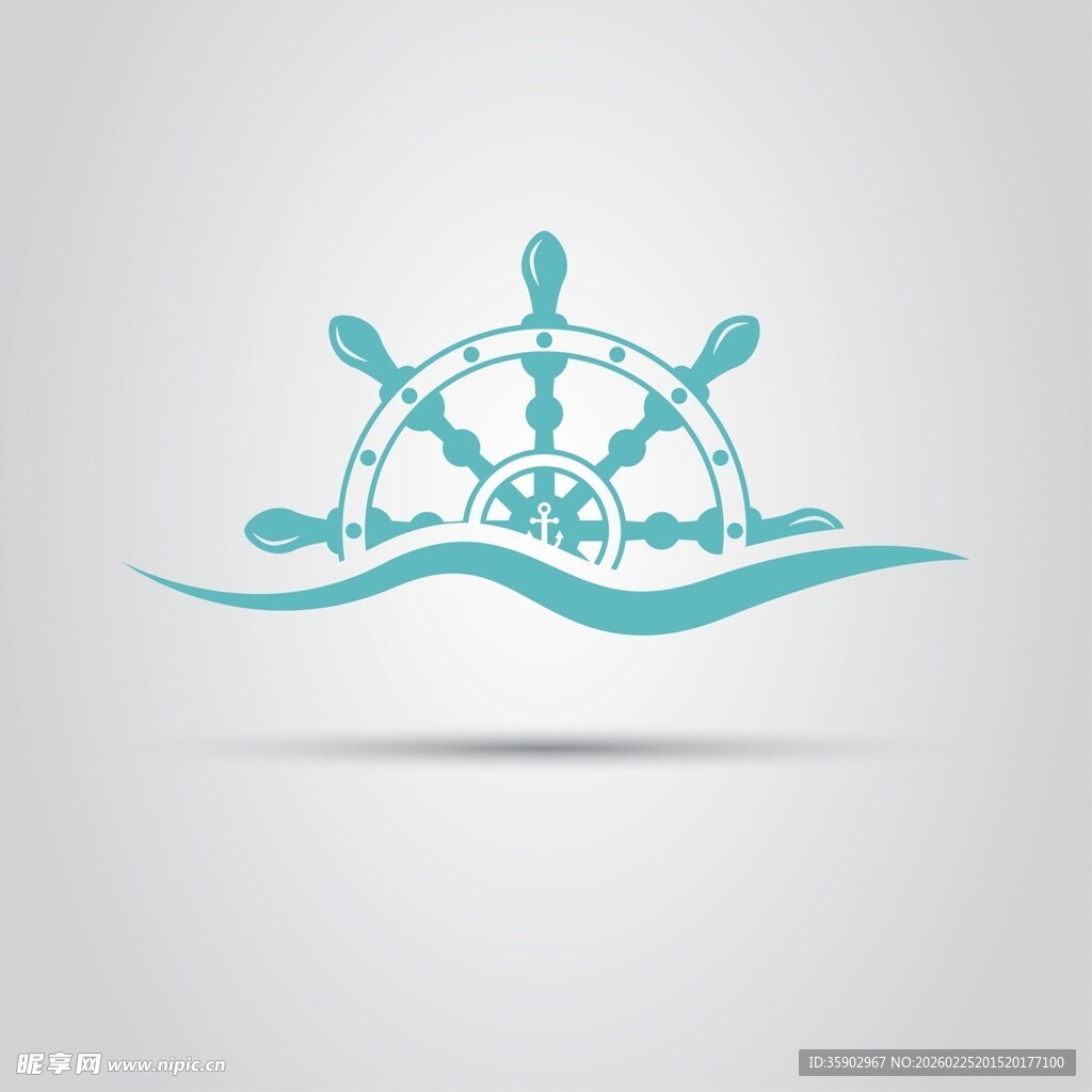 船舵海浪标志设计