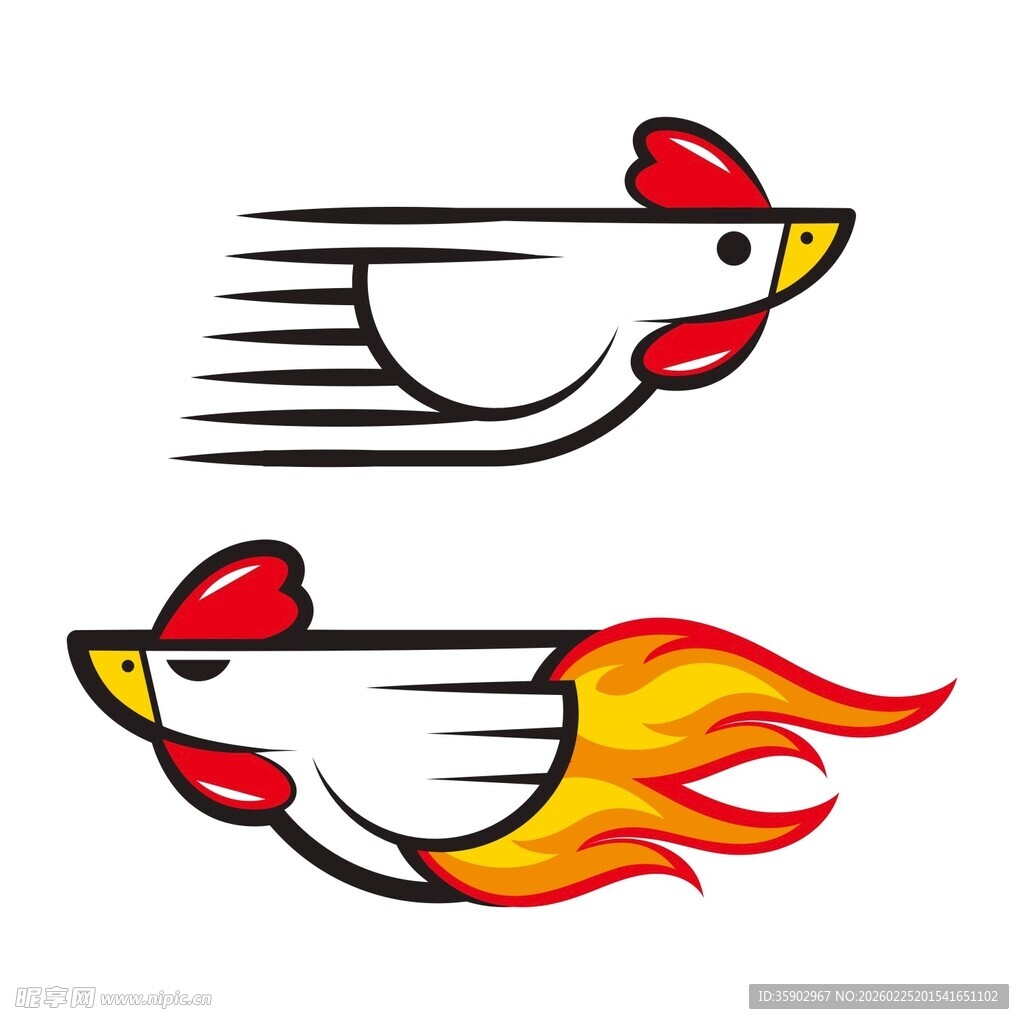 公鸡极速飞行图标设计