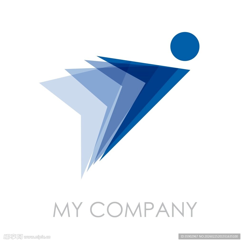 蓝色简约公司标志设计
