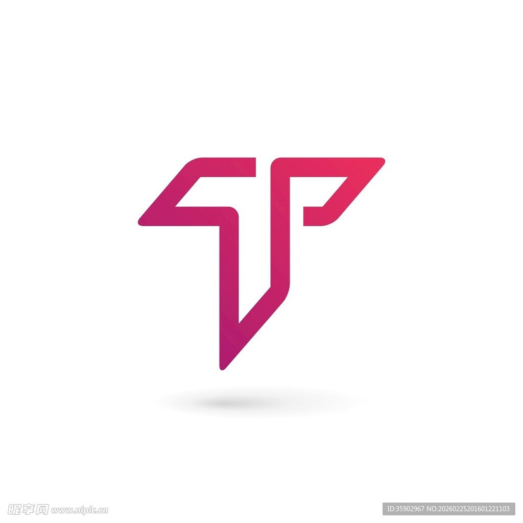 简约粉色字母T标志设计