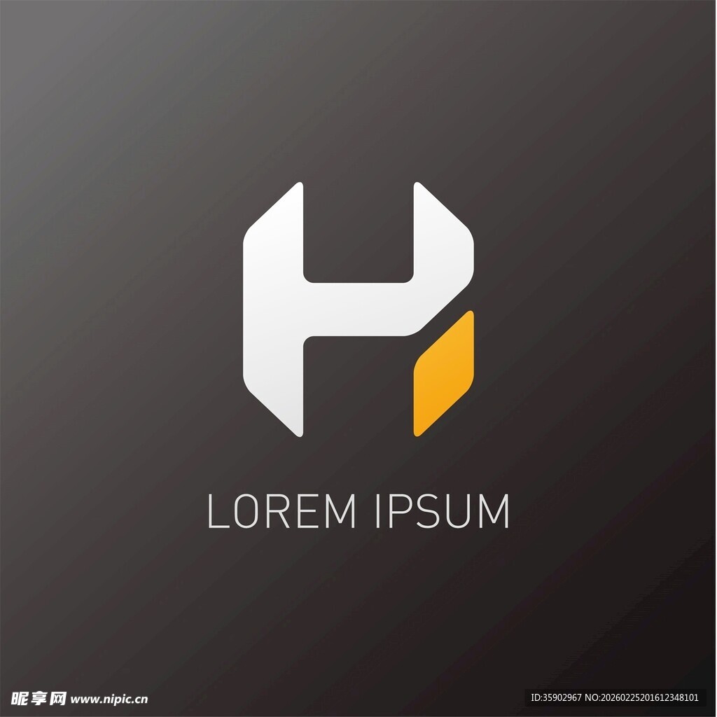 简约H字母标志设计