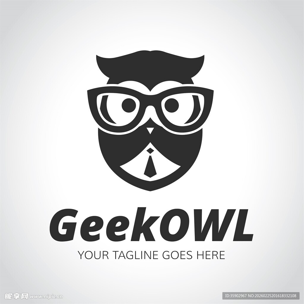 极客猫头鹰标志设计