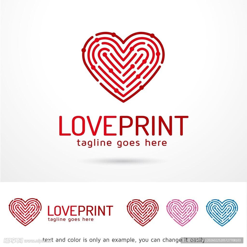 爱心指纹标志设计