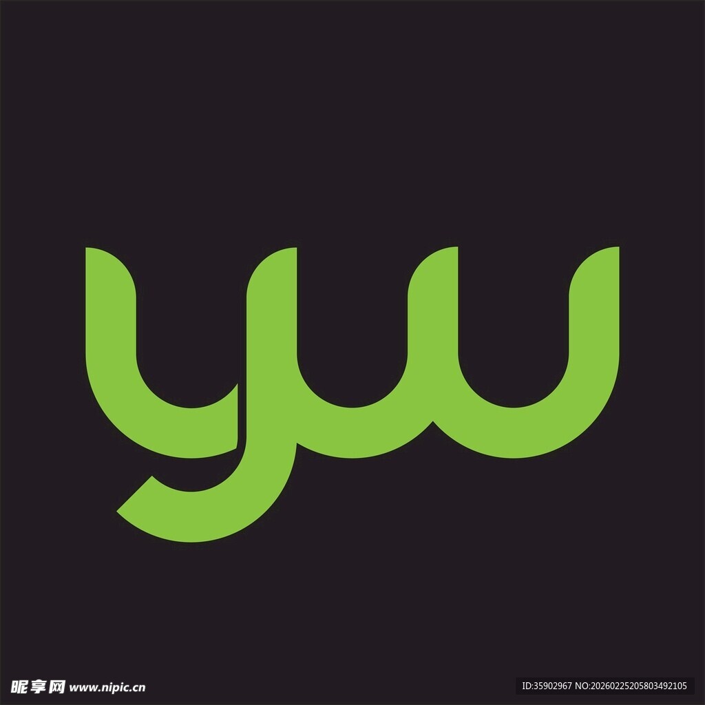 绿色简约字母标志设计