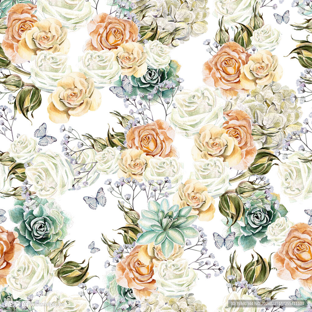 花卉图案背景图无缝循环