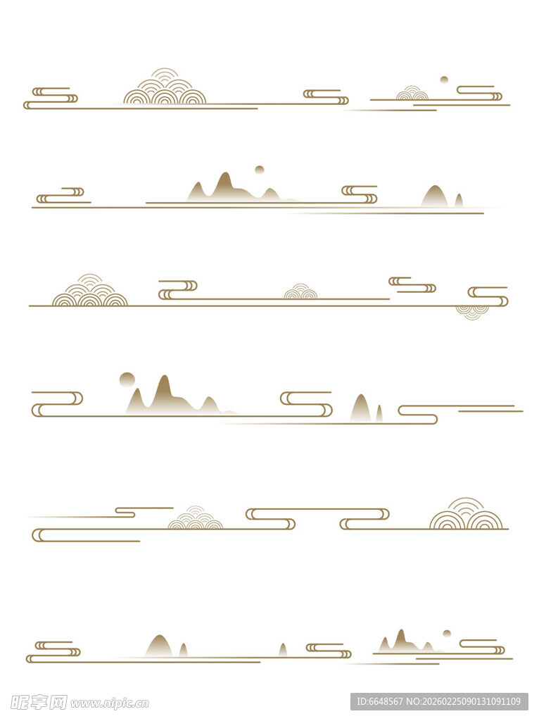 中式山水祥云花纹