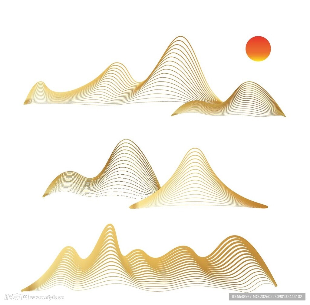 中式山水祥云花纹