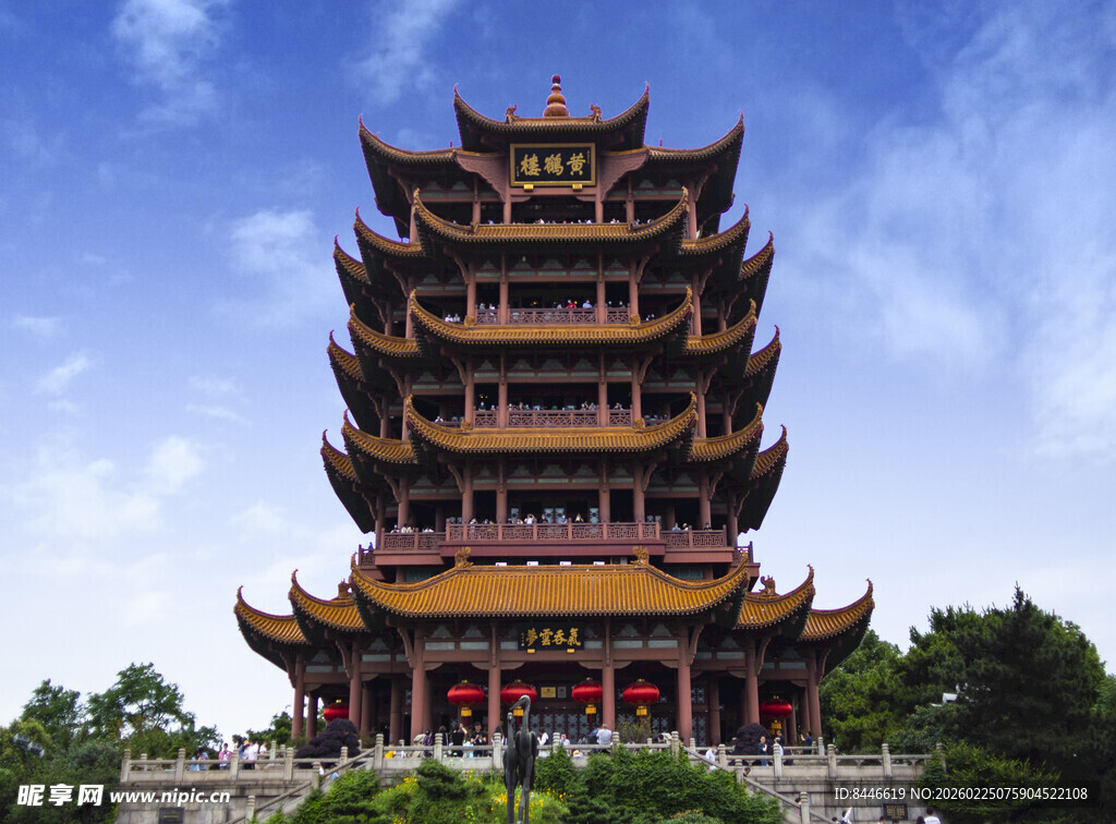 黄鹤楼古典楼阁的壮丽景致