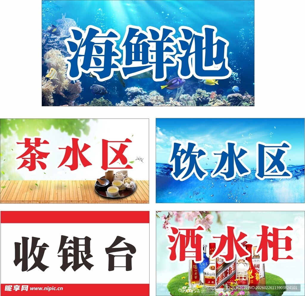 店铺功能分区标识牌展示