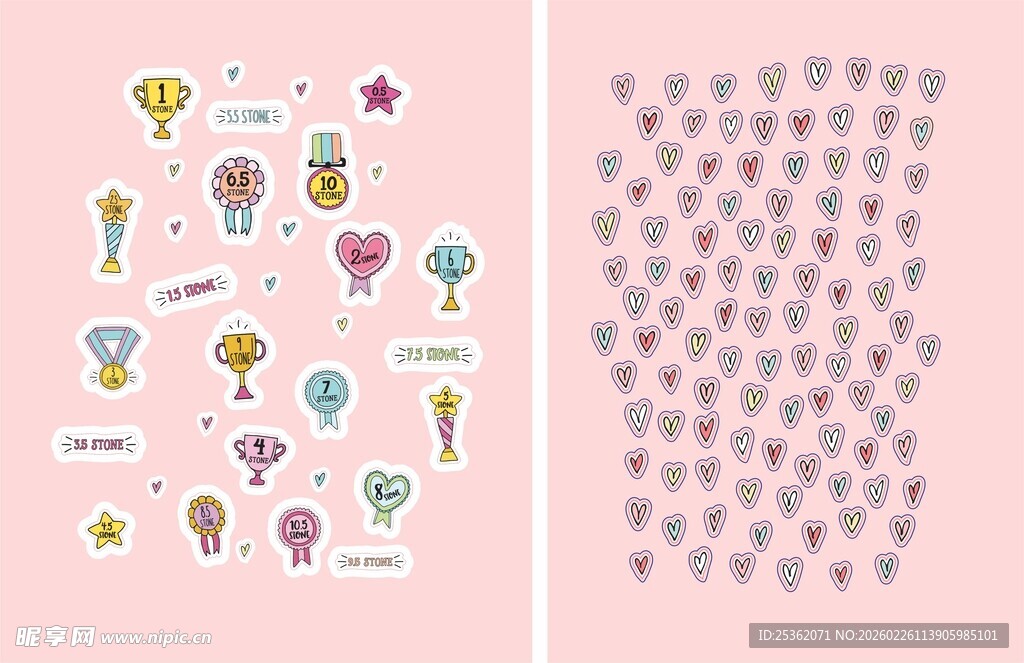 可爱卡通贴纸图案集合