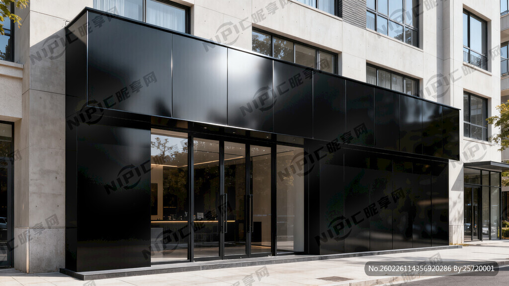 饭局门头 用黑色铝塑板 高3米