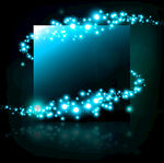 蓝色光效环绕的方形背景